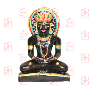 5 INCH ITALIAN DUST MARBLE BLACK PRATIMA WITH MUKUT