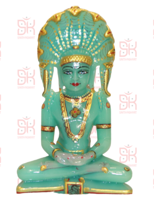 SAMYAG JAIN UPKARAN BHANDAR PRESENTS 9 INCH BLUE PARSHWANATH PRATIMA WIDTH -5