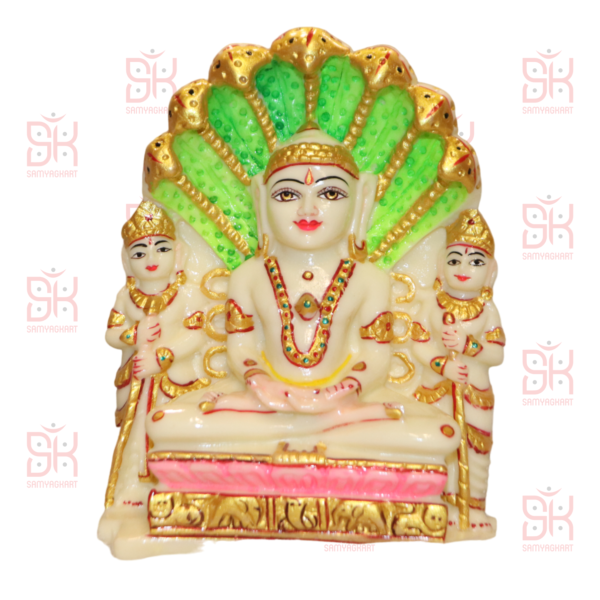 SAMYAG JAIN UPKARAN BHANDAR PRESENTS 9 INCH JIRAWALA PARSHWANATH PRATIMA WIDTH -7