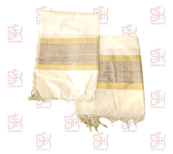 SAMYAG JAIN UPKARAN BHANDAR PRESENTS New pure kosa silk pooja jod⭐️ • Material - kosa silk • High quality kosa silk material • Available in 10 colors • Dhoti 4 mts khes 2.75 mts New and fresh colors available 😍 CONTACT FOR MORE INFORMATION 9558945109