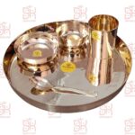 SAMYAG JAIN UPKARAN BHANDAR PRESENTS PURE BRONZE WITH GAURANTEE CARD THALI SET BEST FOR PERSONAL USE BEST FOR GIFTING BEST FOR DIKSHARTHI BEST FOR 99 UPDHAN UJAMNU thali size -12*12 5 pis set CONTACT FOR MORE INFORMATION 9558945109