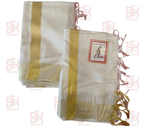 SAMYAG JAIN UPKARAN BHANDAR PRESENTS VISIT OUR SITE WWW.SAMYAGKART.IN New pure pashmina silk pooja jod⭐️ • Material - pashmina silk • High quality kosa silk material • Available in 10 colors • Dhoti 4.5 mts khes 3mts New and fresh colors available 😍 CONTACT FOR MORE INFORMATION 9558945109