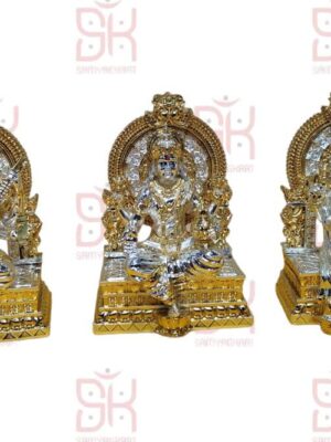 SAMYAG JAIN UPKARAN BHANDAR PRESENTS DIWALI SPECIAL LAKSHMI DEVI SARASWATI DEVI GANPATI BAPA COMBO MADE WITH IMPORTED METAL MADE WITH HEAVY MATERIAL BEST QUALITY BEST FOR GIFTING BEST FOR NEW HOME BEST FOR YOUR PERSONAL MANDIR BOOK FAST SIZE - 5 inch total with singhasan 4 inch pratima ji size