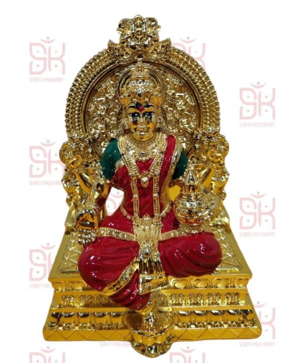 SAMYAG JAIN UPKARAN BHANDAR PRESENTS DIWALI SPECIAL lakshmi ji MADE WITH IMPORTED METAL MADE WITH HEAVY MATERIAL BEST QUALITY BEST FOR GIFTING BEST FOR NEW HOME BEST FOR YOUR PERSONAL MANDIR BOOK FAST SIZE - 5 inch total with singhasan 4 inch pratima ji size